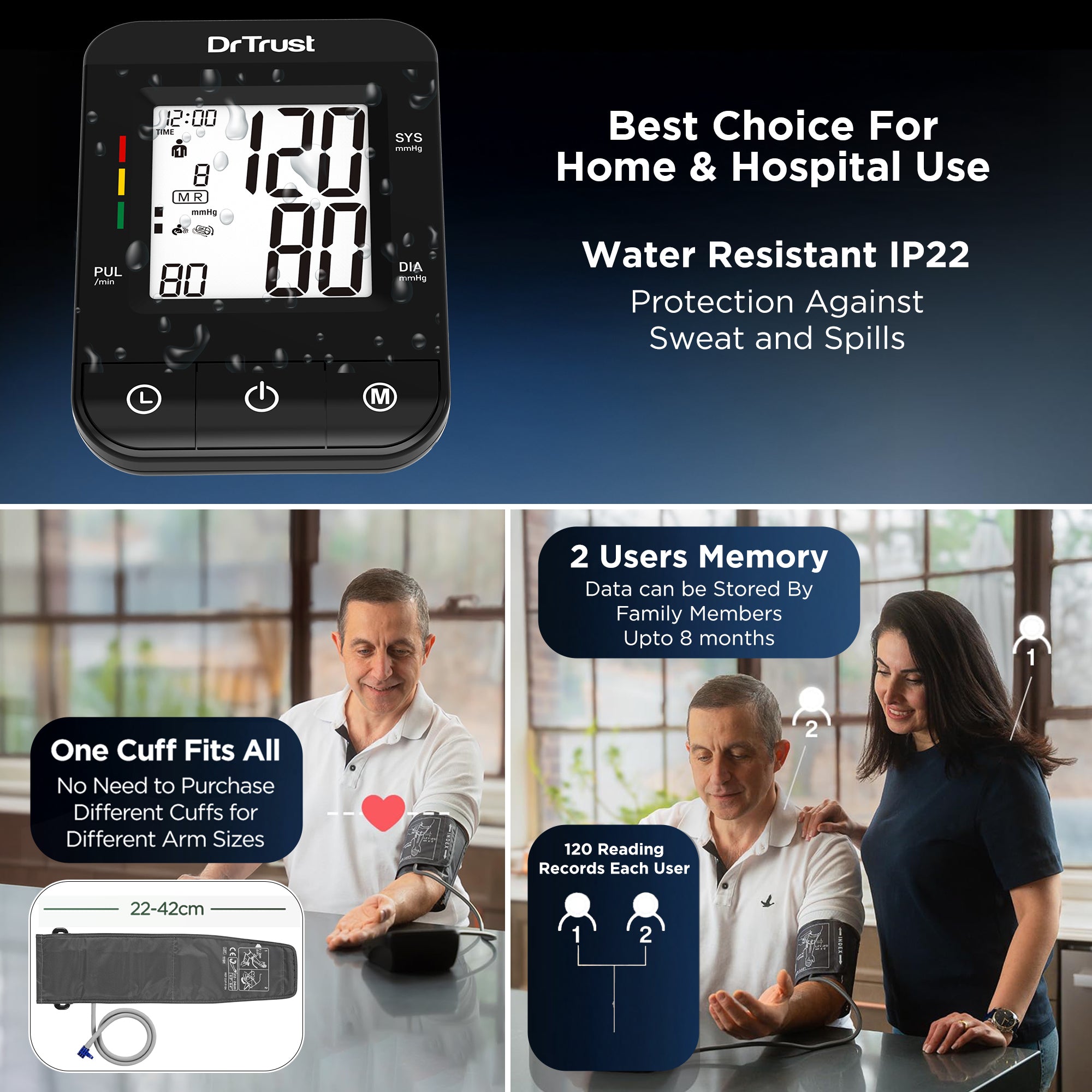 Dr Trust USA BP Machine Comfort Pro 115 (Large Cuff)