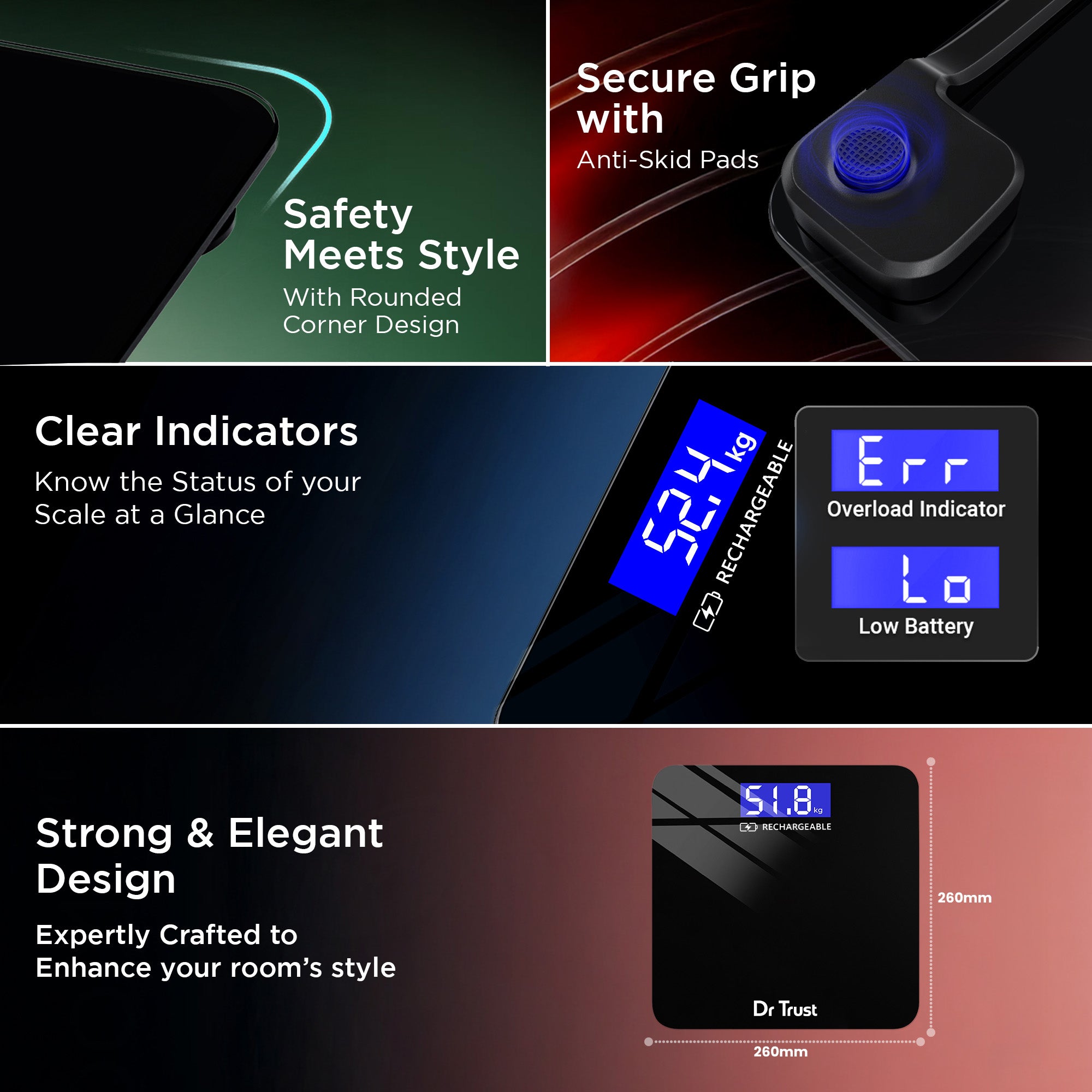 Dr Trust USA Zen Rechargeable Personal Scale 503