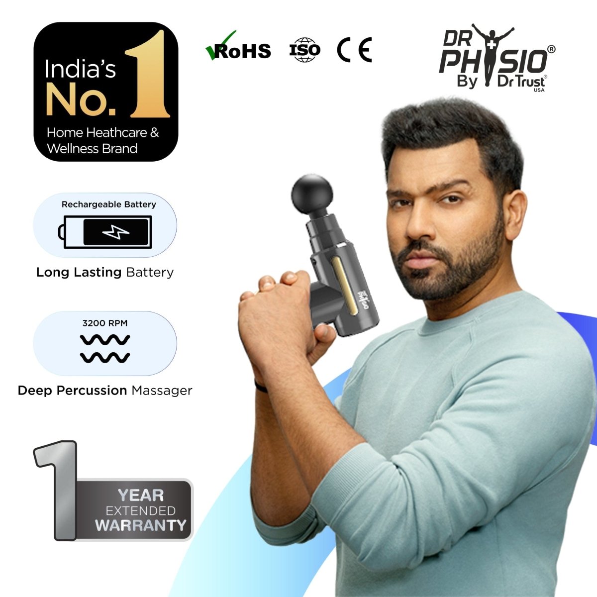 Dr Physio USA Vibe Graphite Gun Massager 1038