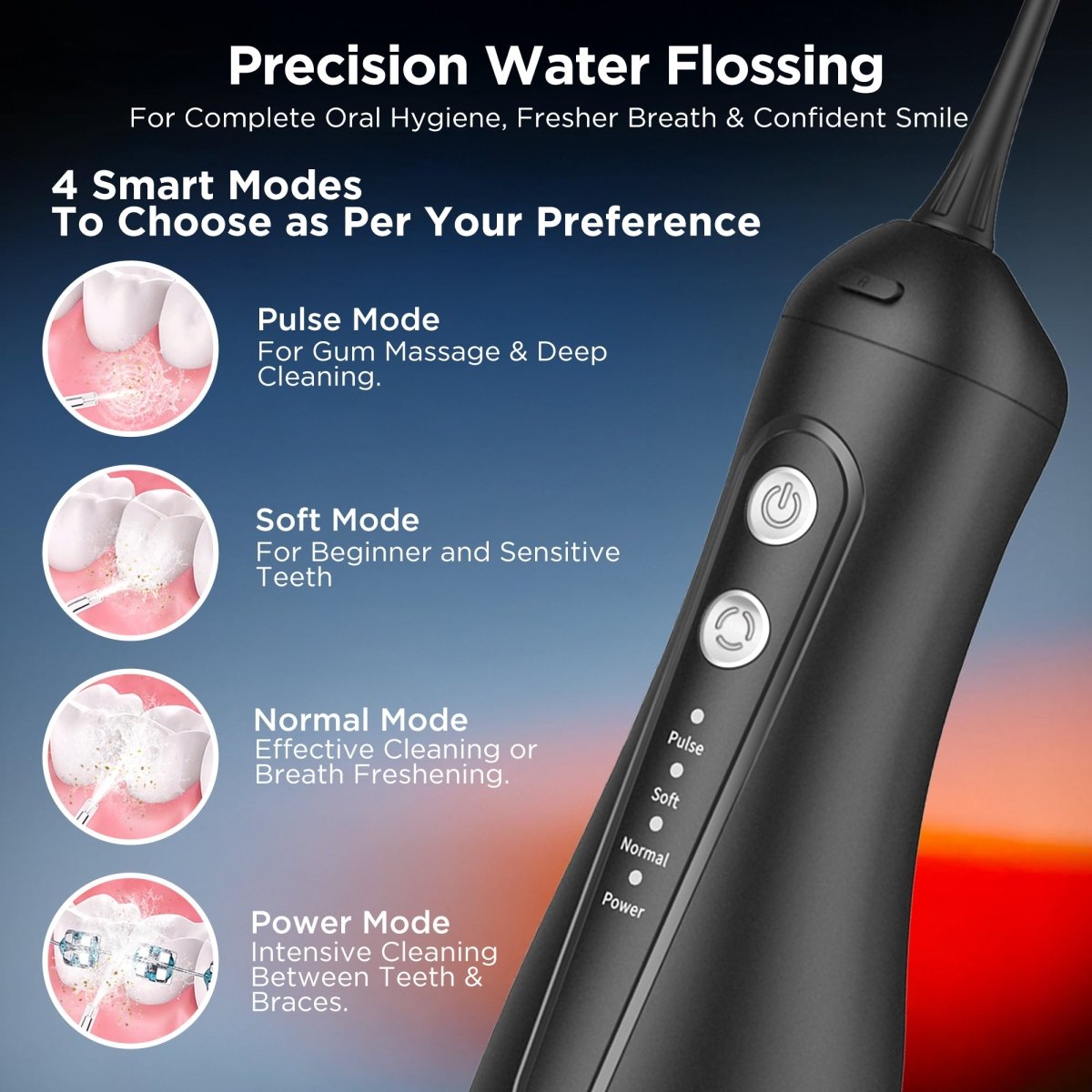 Dr Trust Aquacare Oral Irrigator 314 – 4 Modes, 300ml Tank, IPX7 Waterproof