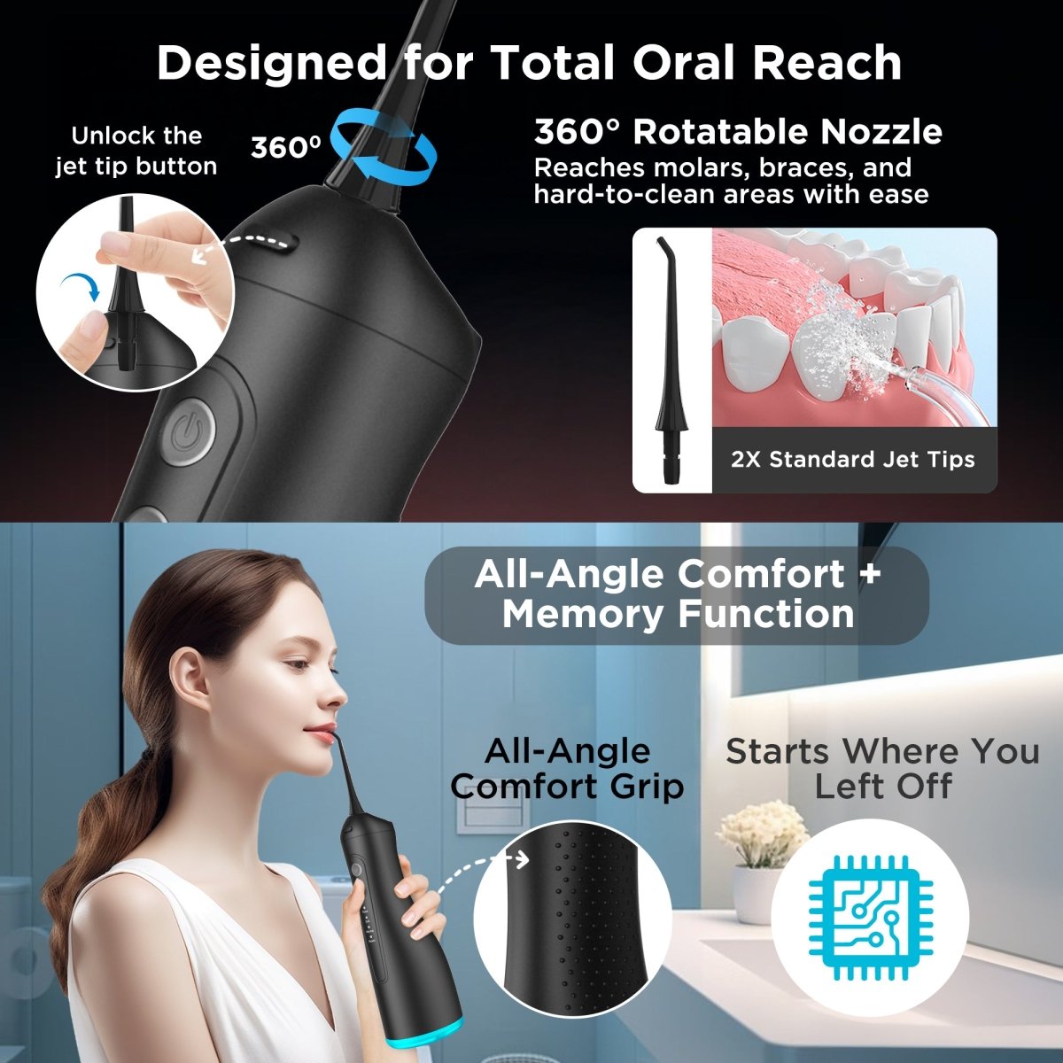 Dr Trust Aquacare Oral Irrigator 314 – 4 Modes, 300ml Tank, IPX7 Waterproof