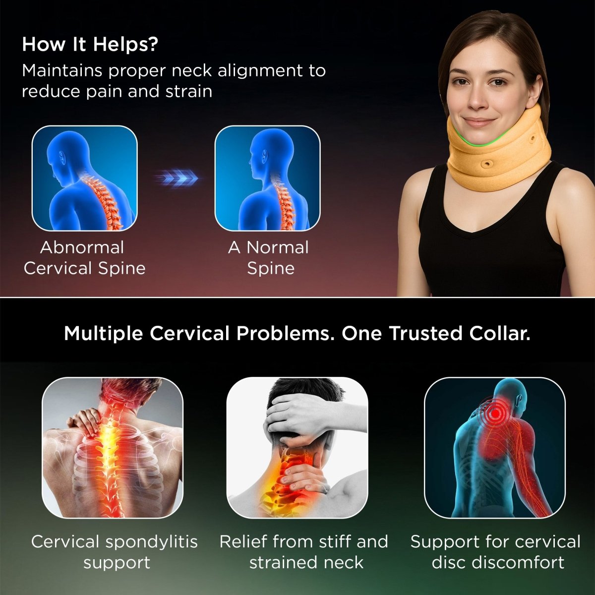 Dr Trust USA 4102 Soft Cervical Collar for Neck Pain & Posture Support (Men & Women)