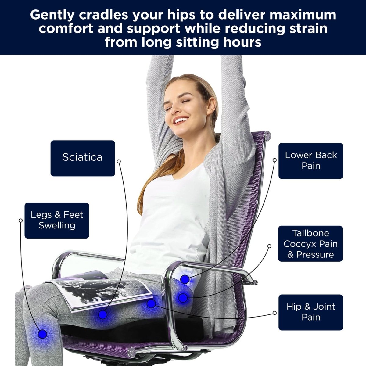 Dr Trust USA Coccyx Pillow Donut Cushion 304