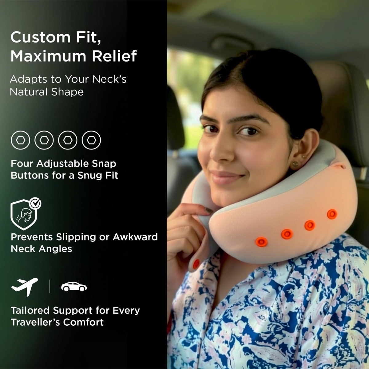 Dr Trust USA Cocoon 3205 Travel Neck Pillow with 360° Support – Pink Voyager