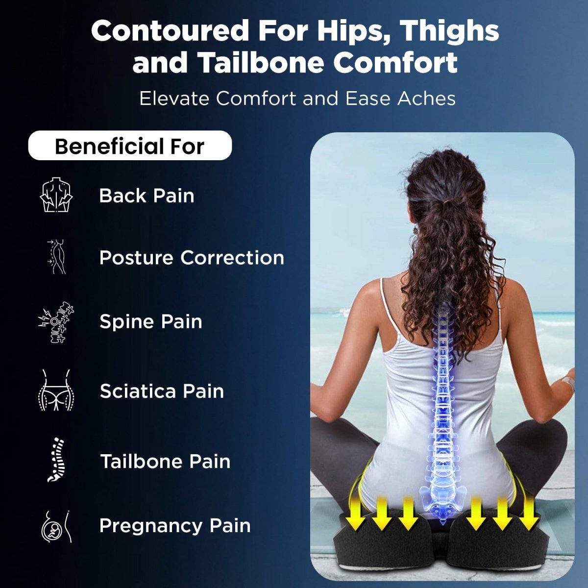Dr Trust USA Contoured Coccyx Pillow 396 Pro