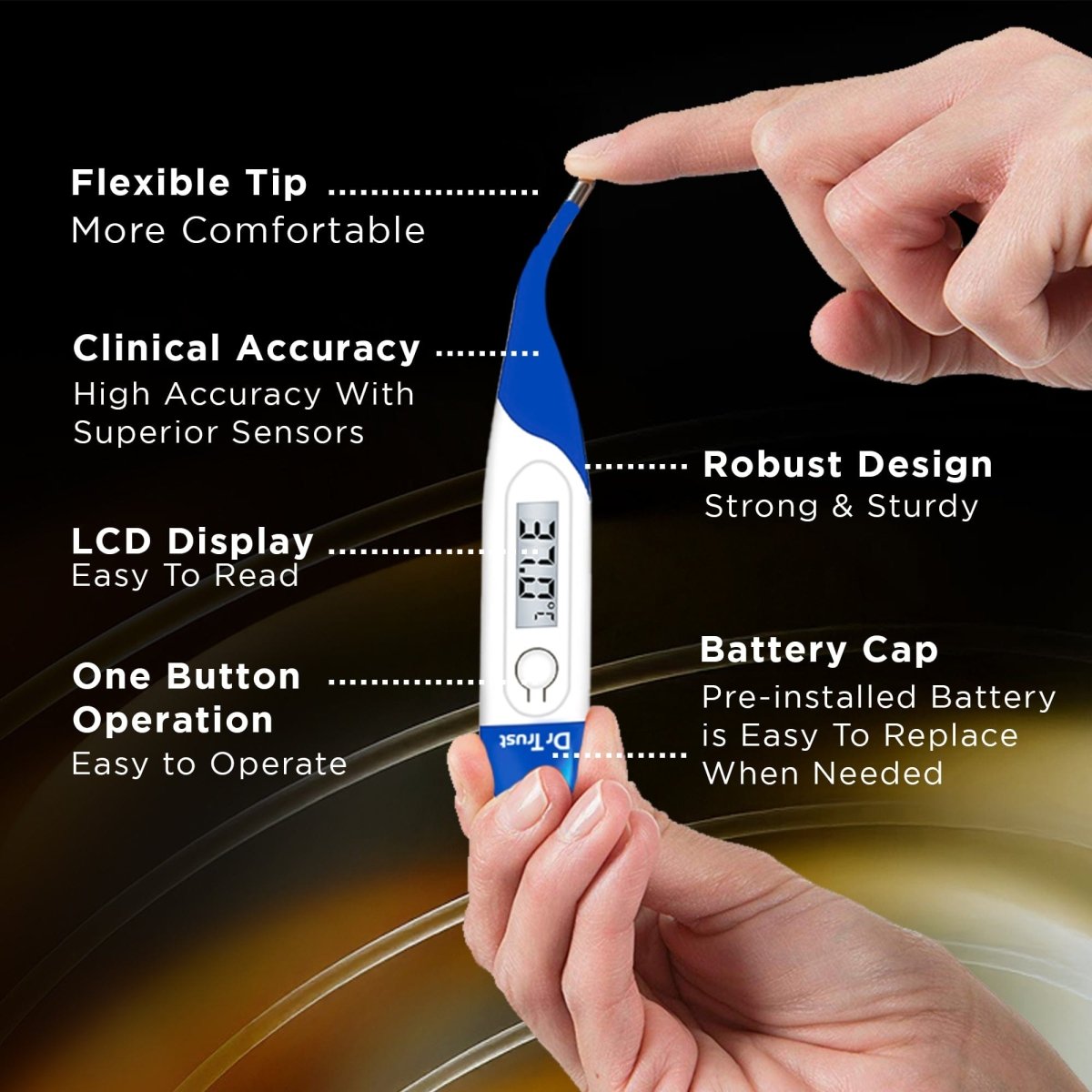 Dr Trust USA Flexible Tip Digital Thermometer 604