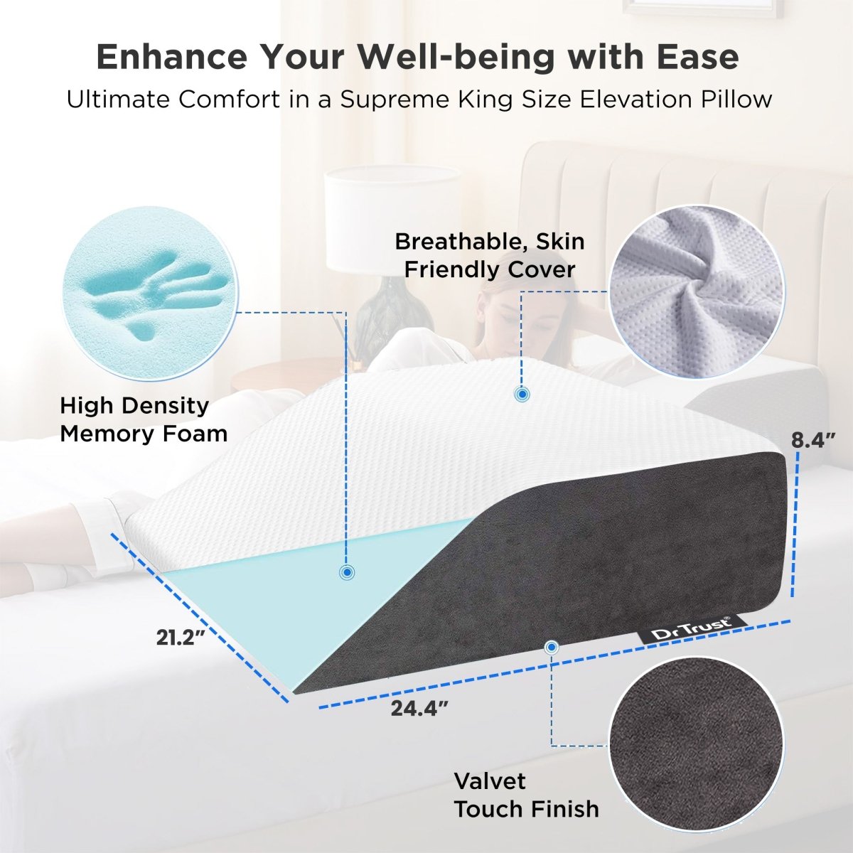 Dr Trust USA Leg Elevation Wedge Pillow 363