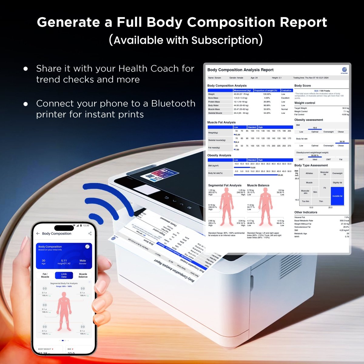 Dr Trust USA Olympus Smart Body Fat & BMI Scale, 8-Electrode, 50 Body Metrics, Drtrust 360 App Sync