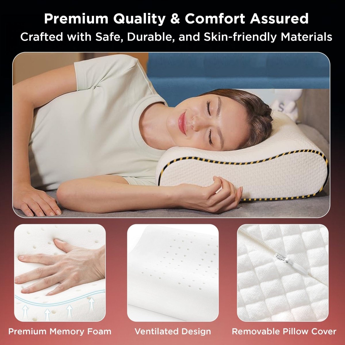 Dr Trust USA Orthopedic Memory Foam Cervical Neck Pillow 355