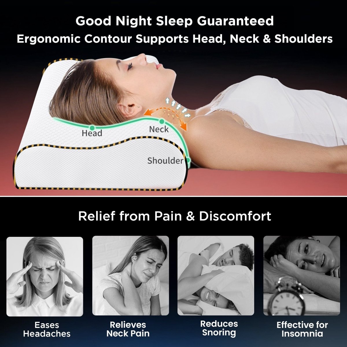 Dr Trust USA Orthopedic Memory Foam Cervical Neck Pillow 355