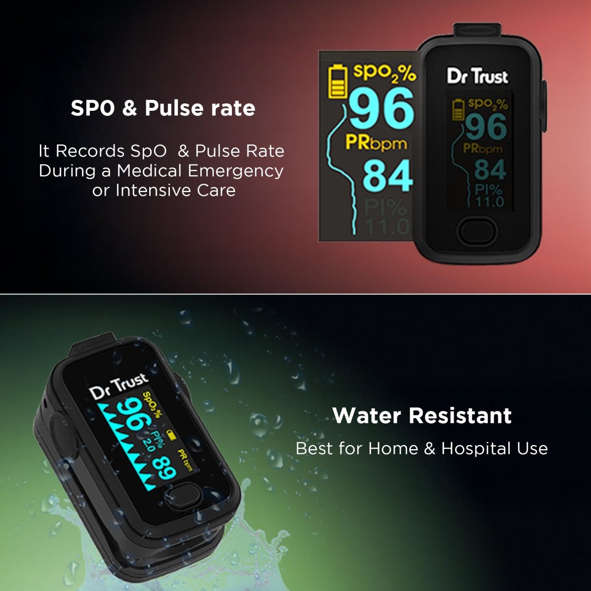 Dr Trust USA Signature Fingertip Pulse Oximeter 201 (Black)