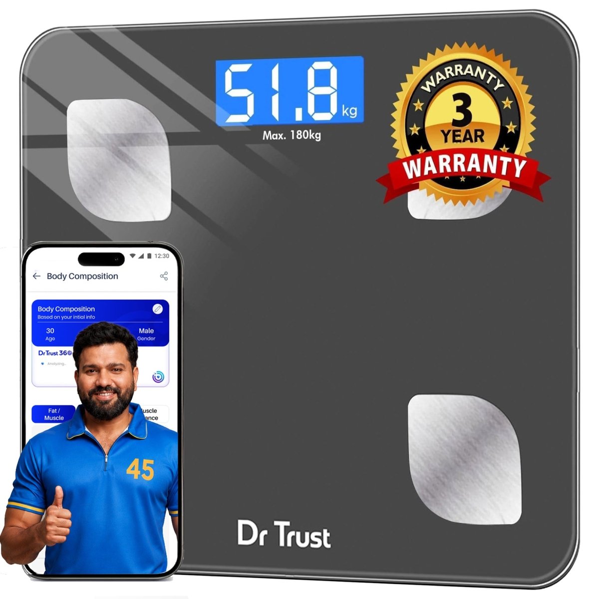 Dr Trust USA Smart Body Fat Scale Analyser 505
