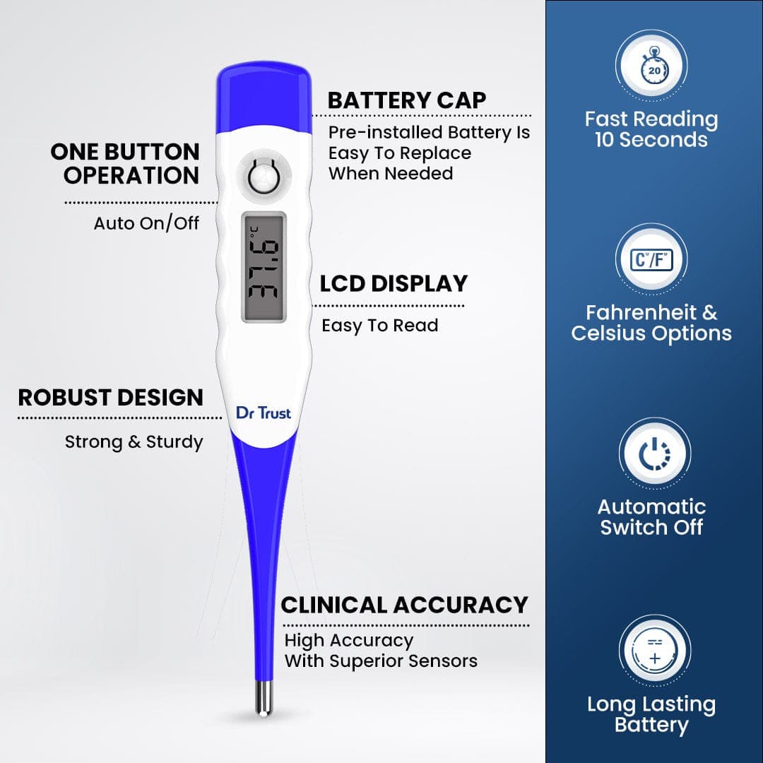 Dr Trust USA Digital Thermometer Flexible Tip 608