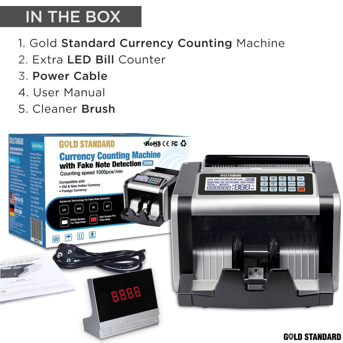 Goldstandard USA Currency Note Counting Machine 3006