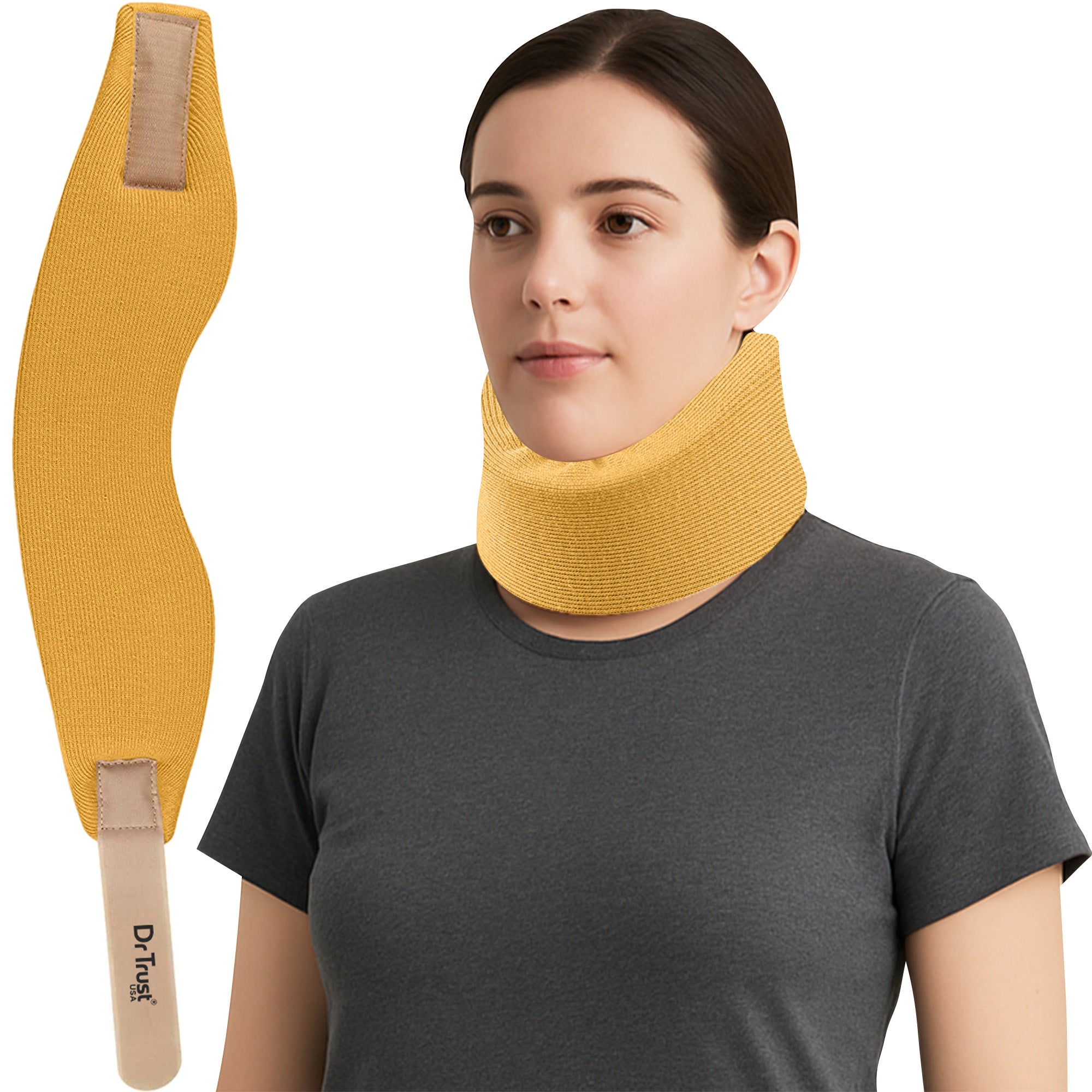 Dr Trust USA 4101 Cervical Collar Soft-Firm Density Contoured Neck Support Brace for Pain Relief, Cervical Spondylosis & Injury Recovery Support Collar For Posture Correction & Daily Use
