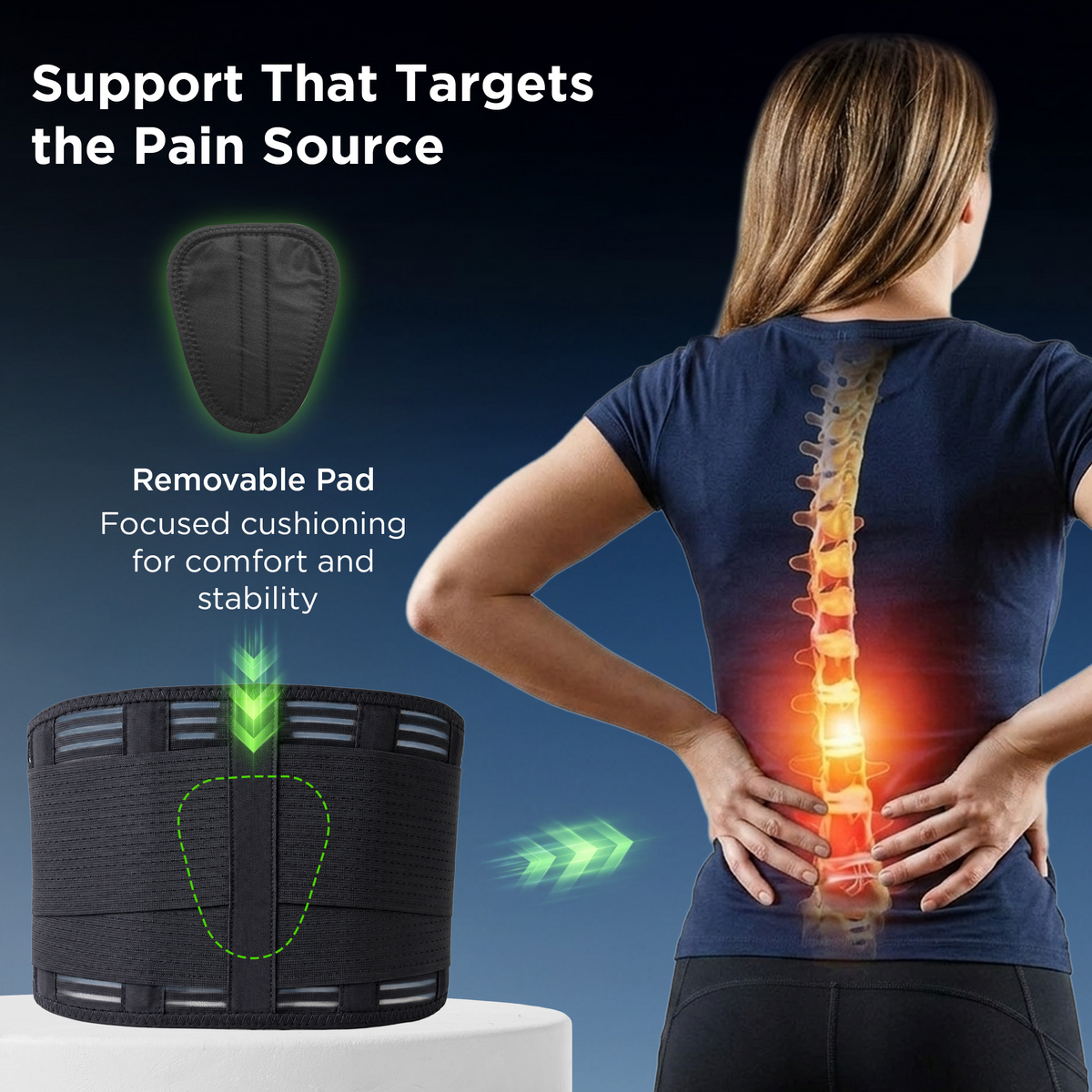 Dr Trust USA PRO Lumbar Sacral (LS) Belt 4005 Orthopaedic Lower Back Support Belt with Removable Lumbar Pad, Adjustable Compression Brace for Back Pain Relief, Men & Women (S/M/L/XL)