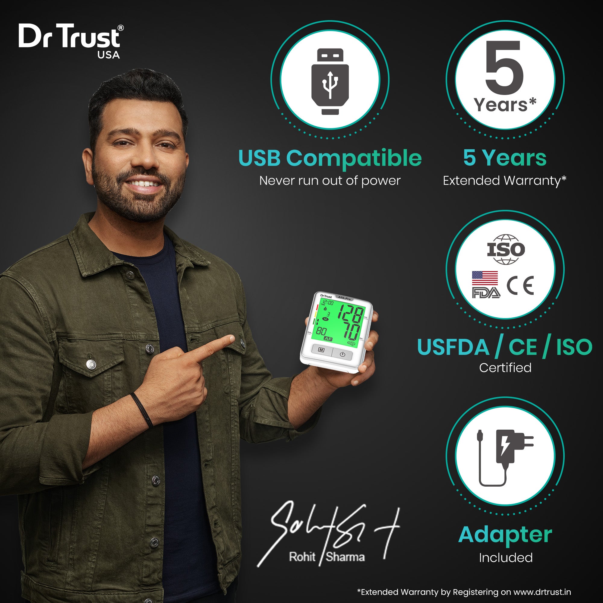 Dr Trust USA Afib Pro - Atrial Fibrillation Digital BP Monitor 102