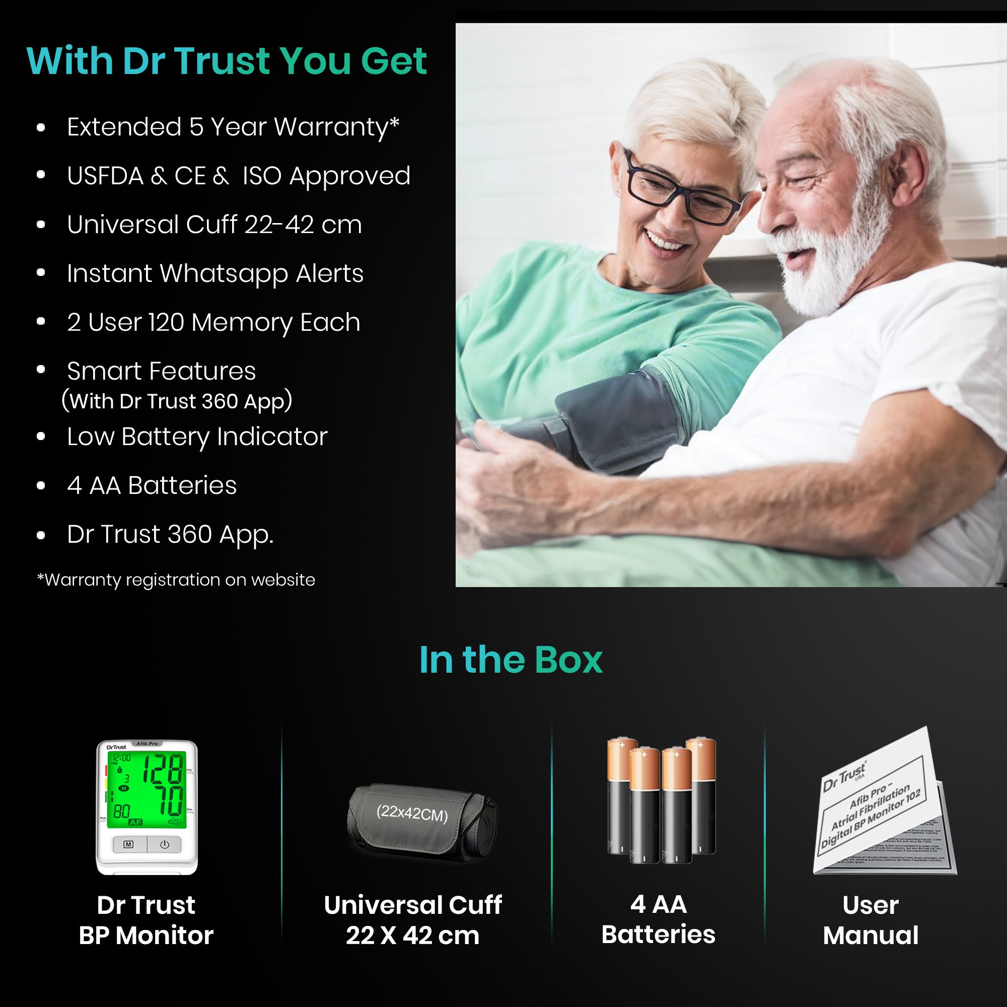 Dr Trust USA Afib Pro - Atrial Fibrillation Digital BP Monitor 102