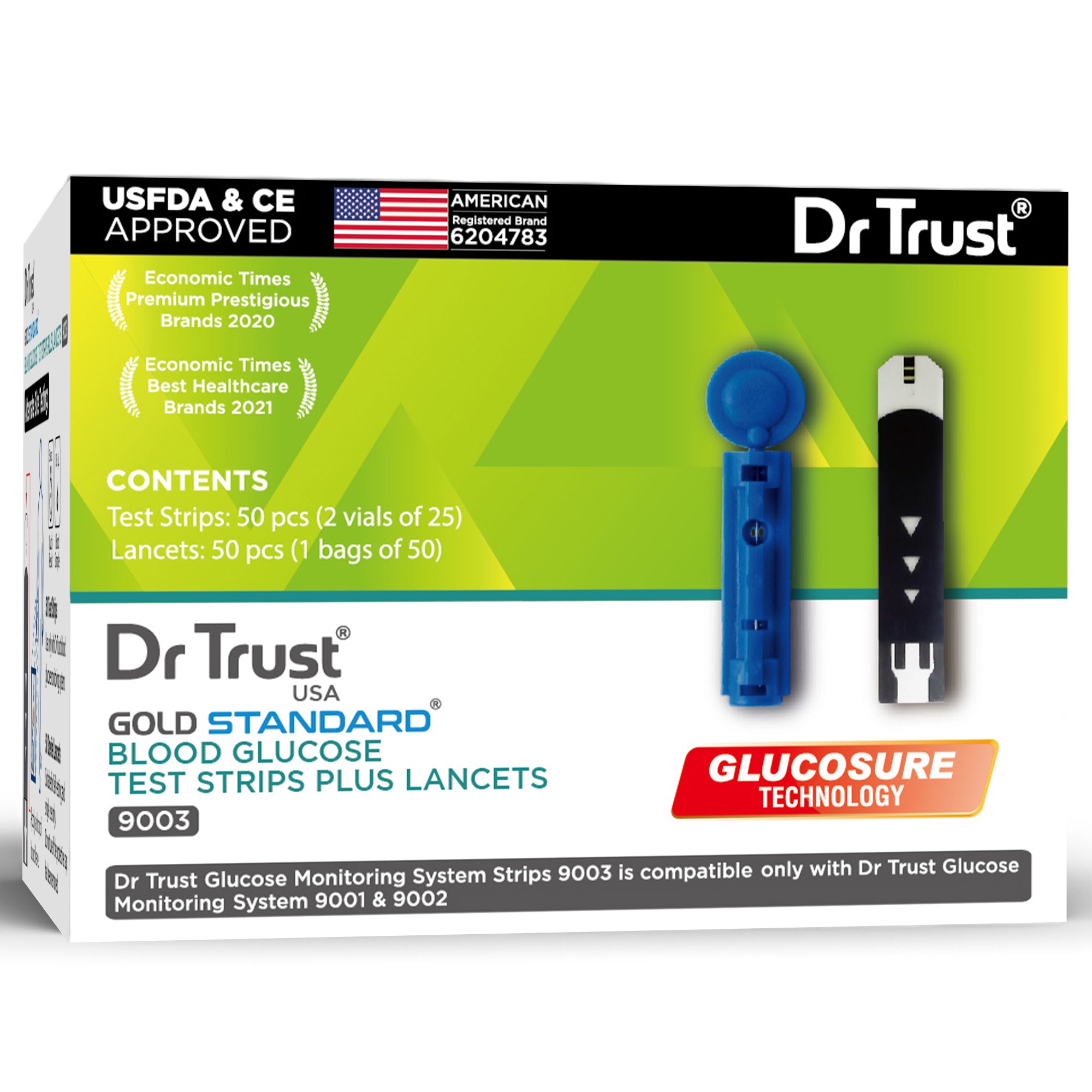 Dr Trust USA Gold Standard Glucometer Strips (50) 9003