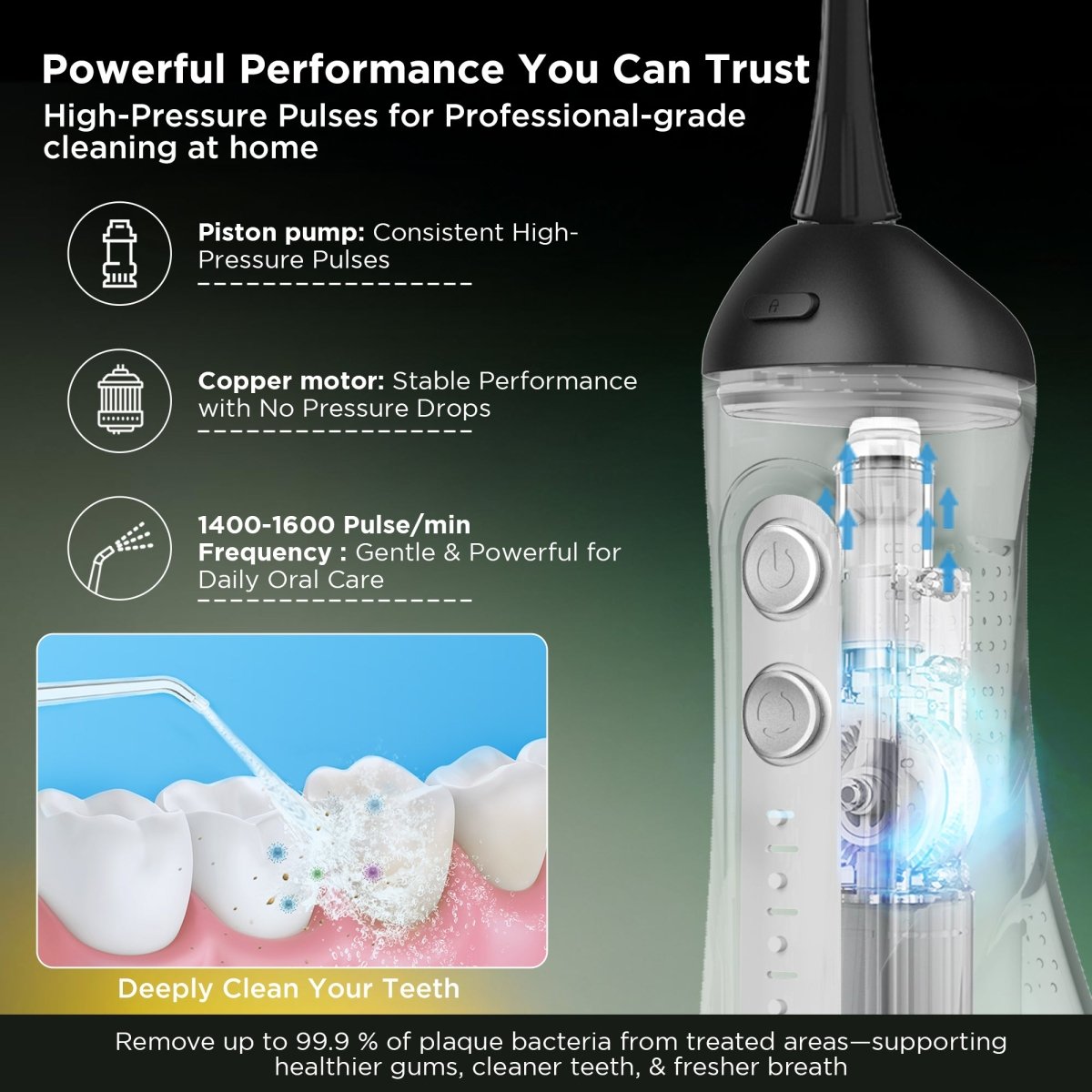 Dr Trust Aquacare Oral Irrigator 314 – 4 Modes, 300ml Tank, IPX7 Waterproof