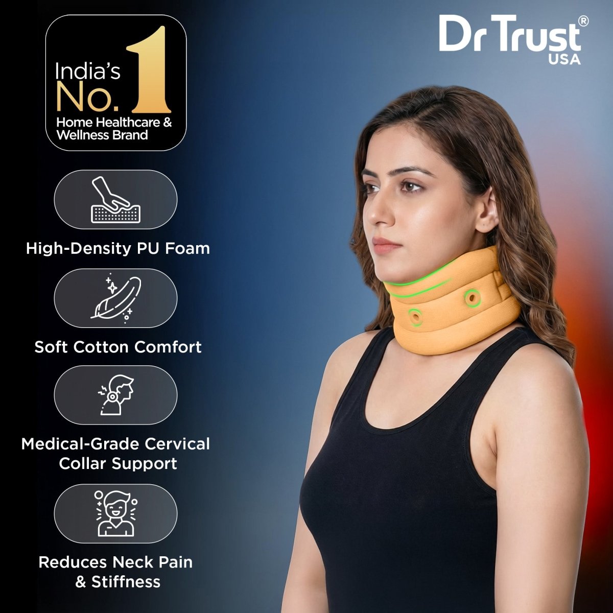 Dr Trust USA 4102 Soft Cervical Collar for Neck Pain & Posture Support (Men & Women)