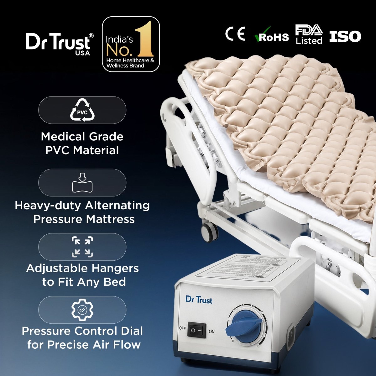 Dr Trust USA Aerocare Air Mattress & Pump 301