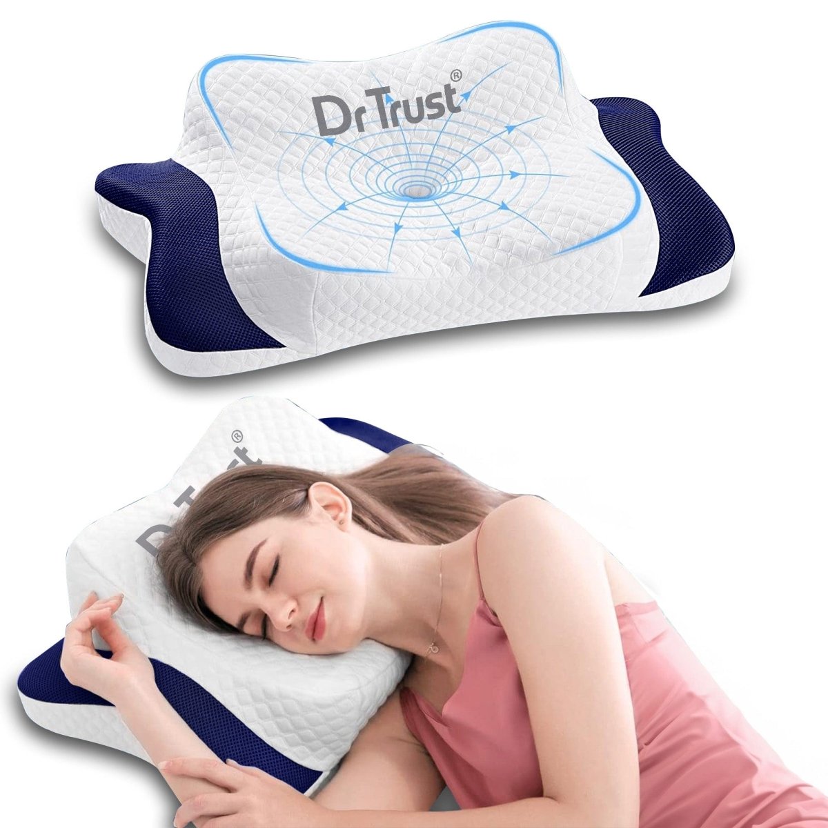 Dr Trust USA Anti - Snoring Butterfly Memory Foam Pillow 399