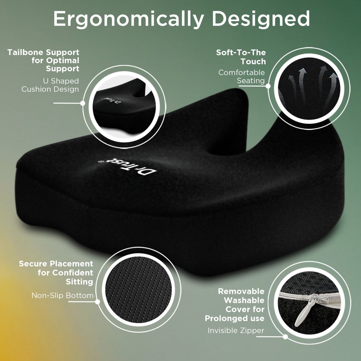 Dr Trust USA Contoured Coccyx Pillow 396 Pro