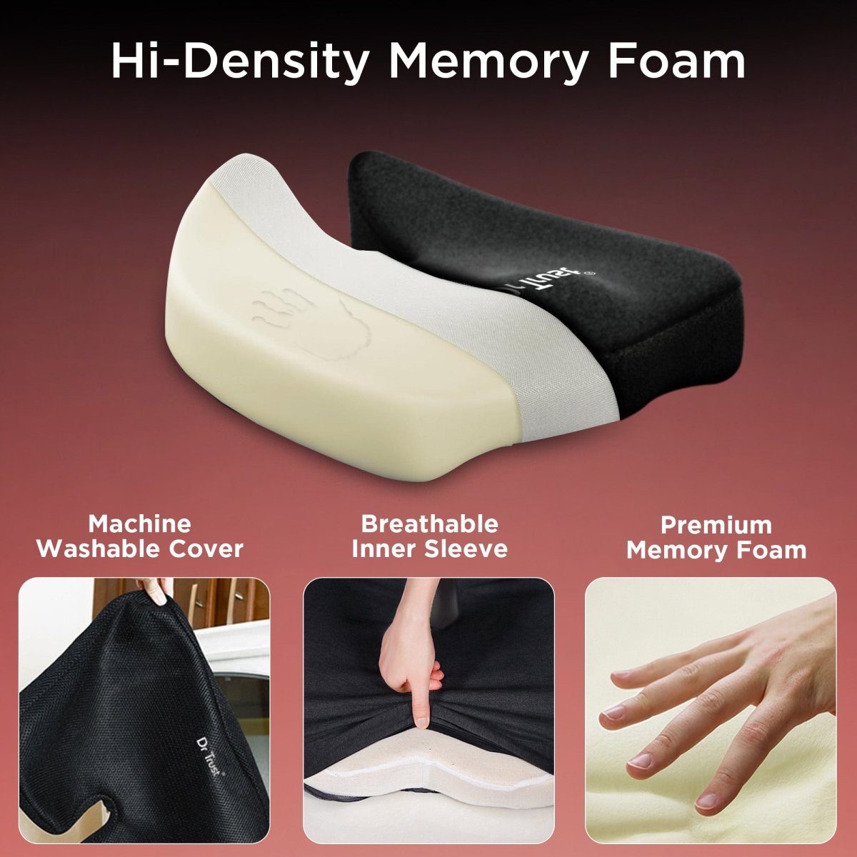 Dr Trust USA Contoured Coccyx Pillow 396 Pro