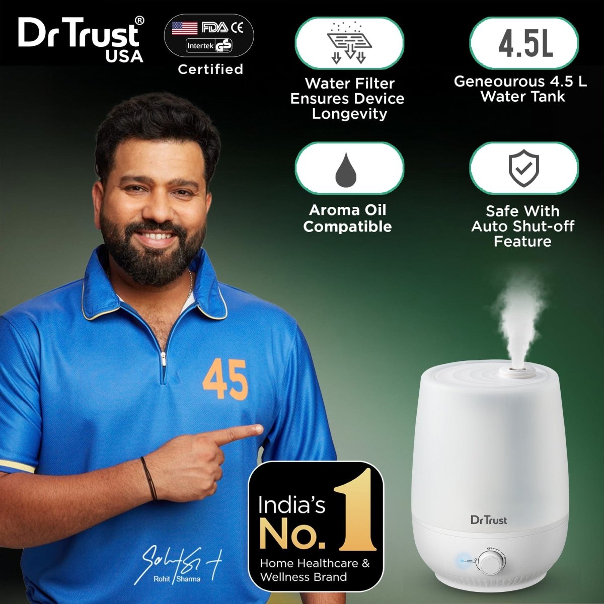 Dr Trust USA Cool Mist Humidifier 4.5L - 907