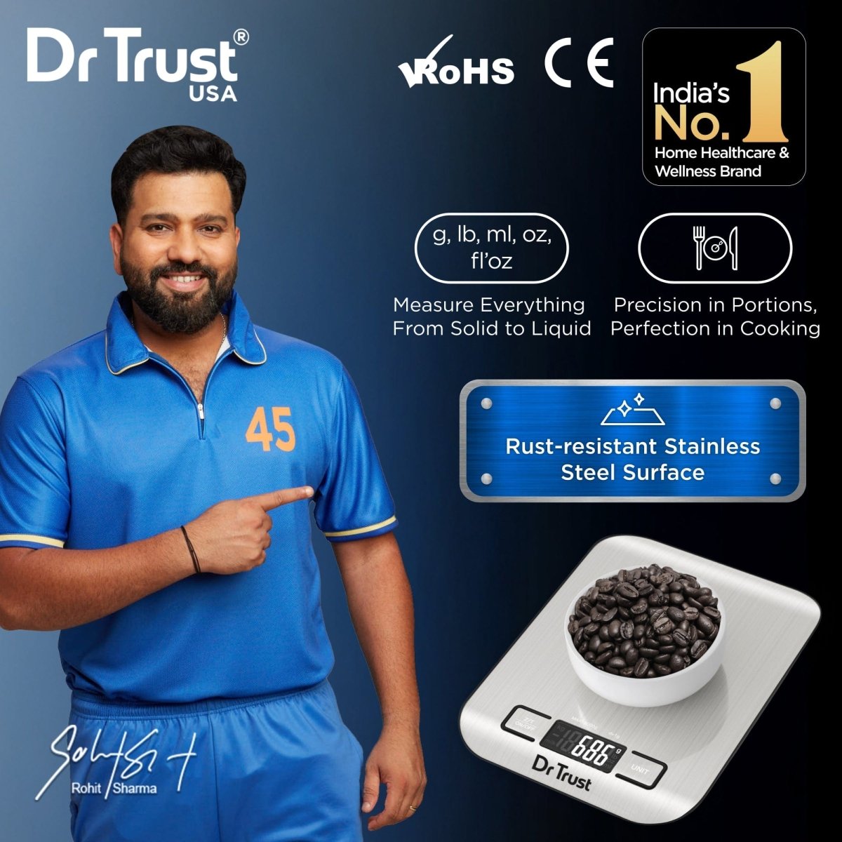 Dr Trust USA Digital Stainless Steel Kitchen Weighing Scale 529