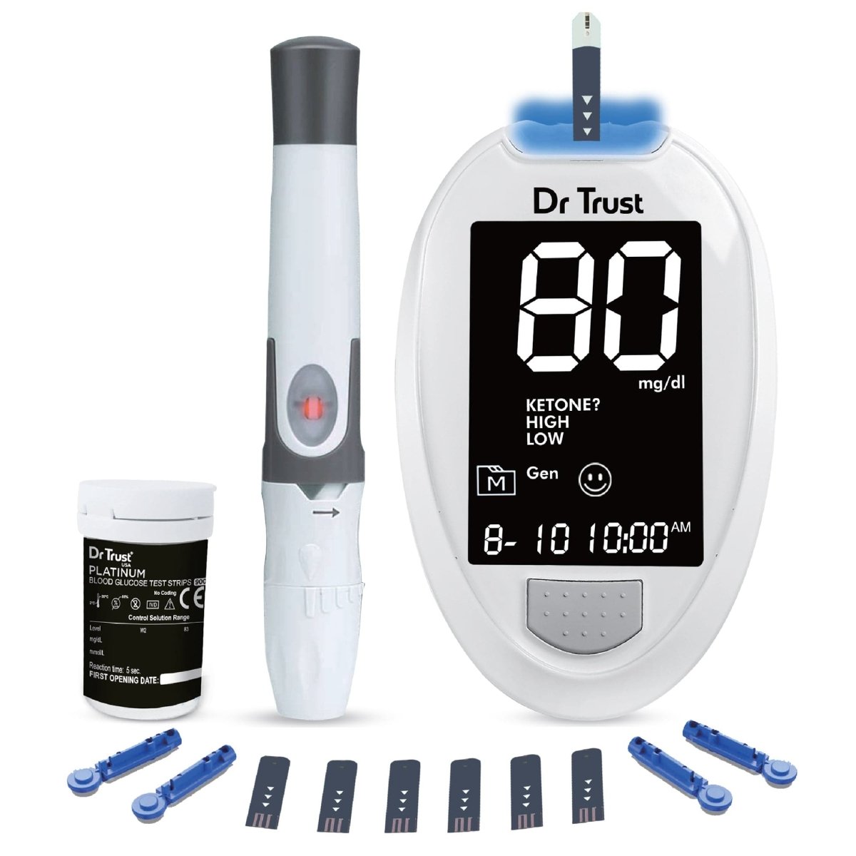 Dr Trust USA Gold Standard Glucometer 9002 (25 Strips) (White)