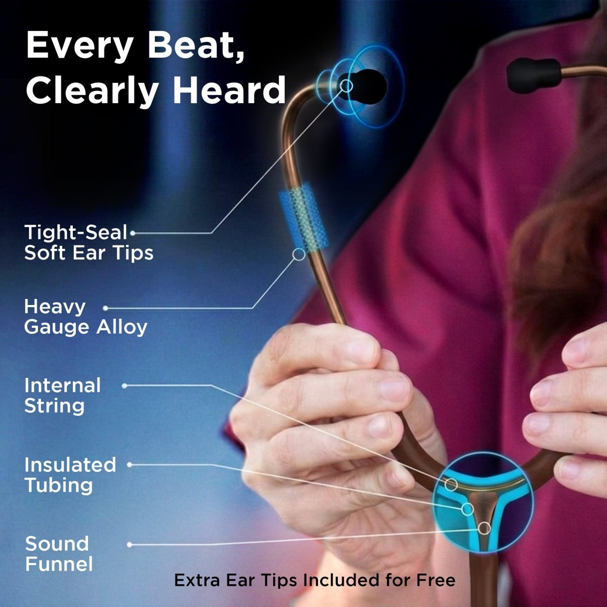 Dr Trust USA Gold Standard® III Stethoscope 136 – MochaGold