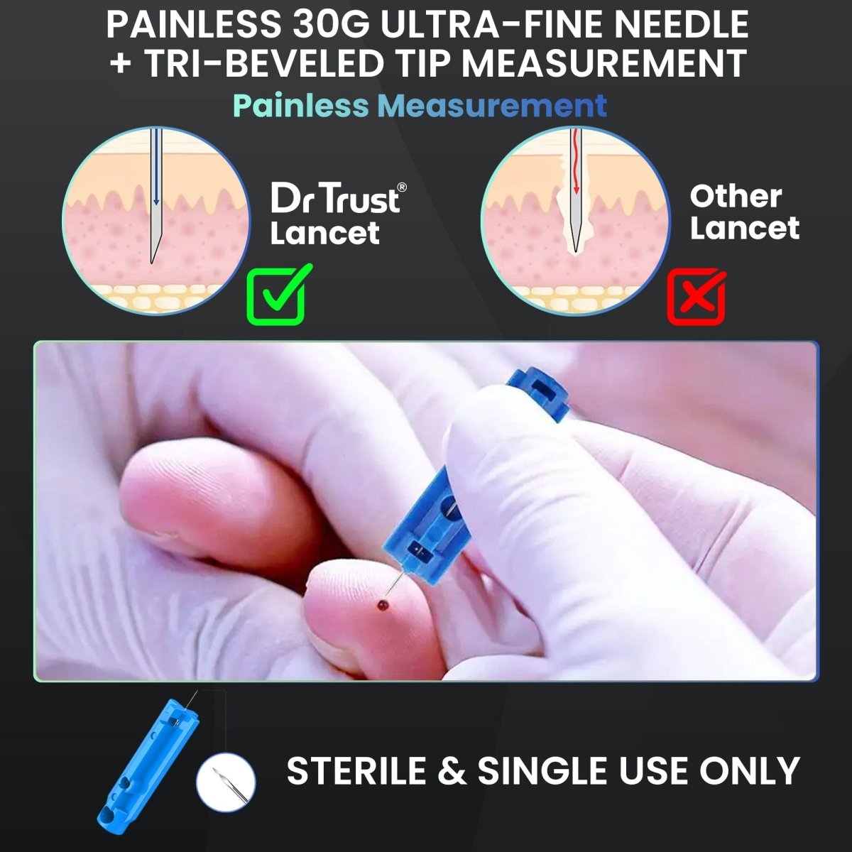 Dr Trust USA Lancets 9010 (Pack of 1000)