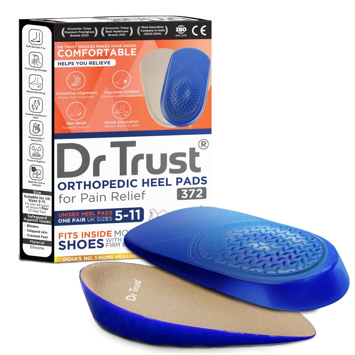 Dr Trust USA Orthopedic Heel Pads 372 (Pack of 1 Pair)
