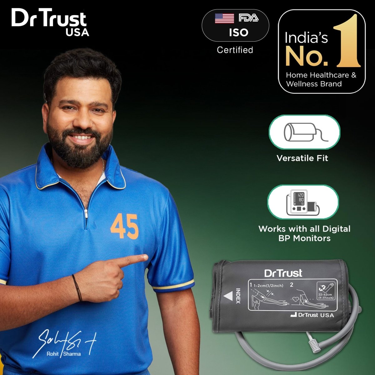 Dr Trust USA Upper Arm BP Monitor Cuff 129 (22-42 cm)