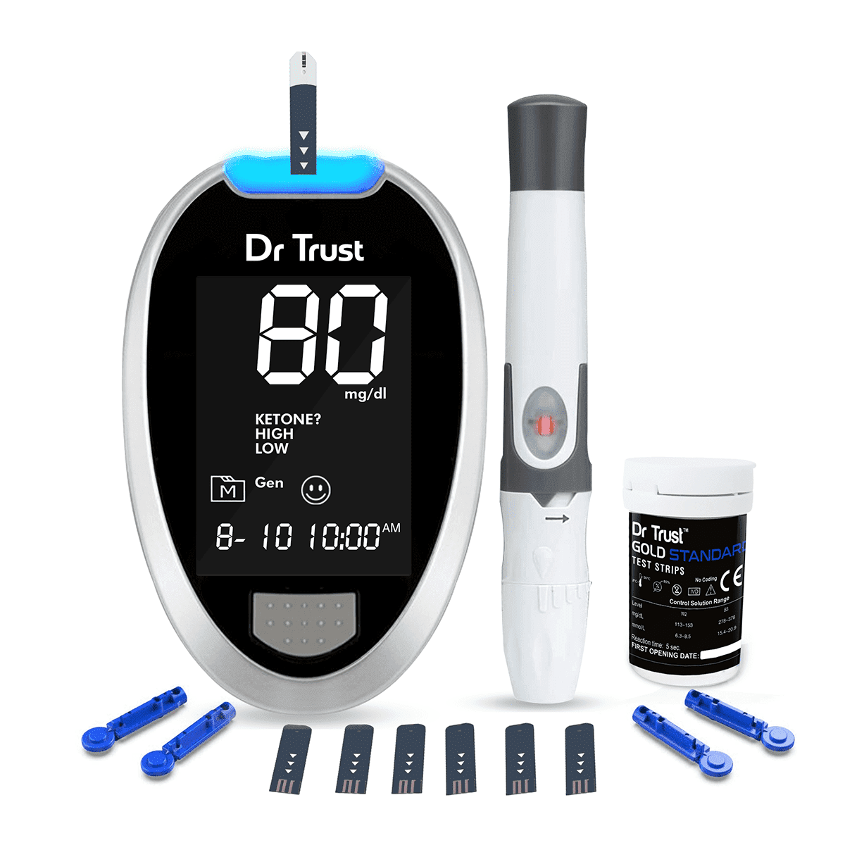 Dr Trust USA Gold Standard Glucosure Glucometer 9001 (10 Strips)