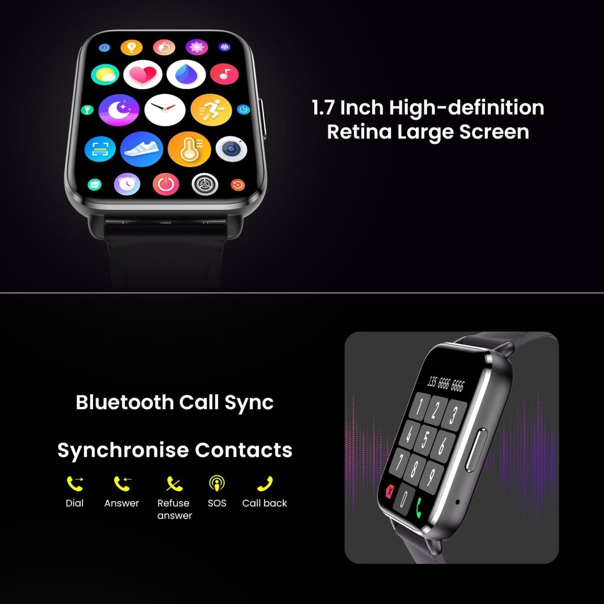 Dr Trust USA Healthpal 2 Smart Watch (1.7" HD Display, Calling)