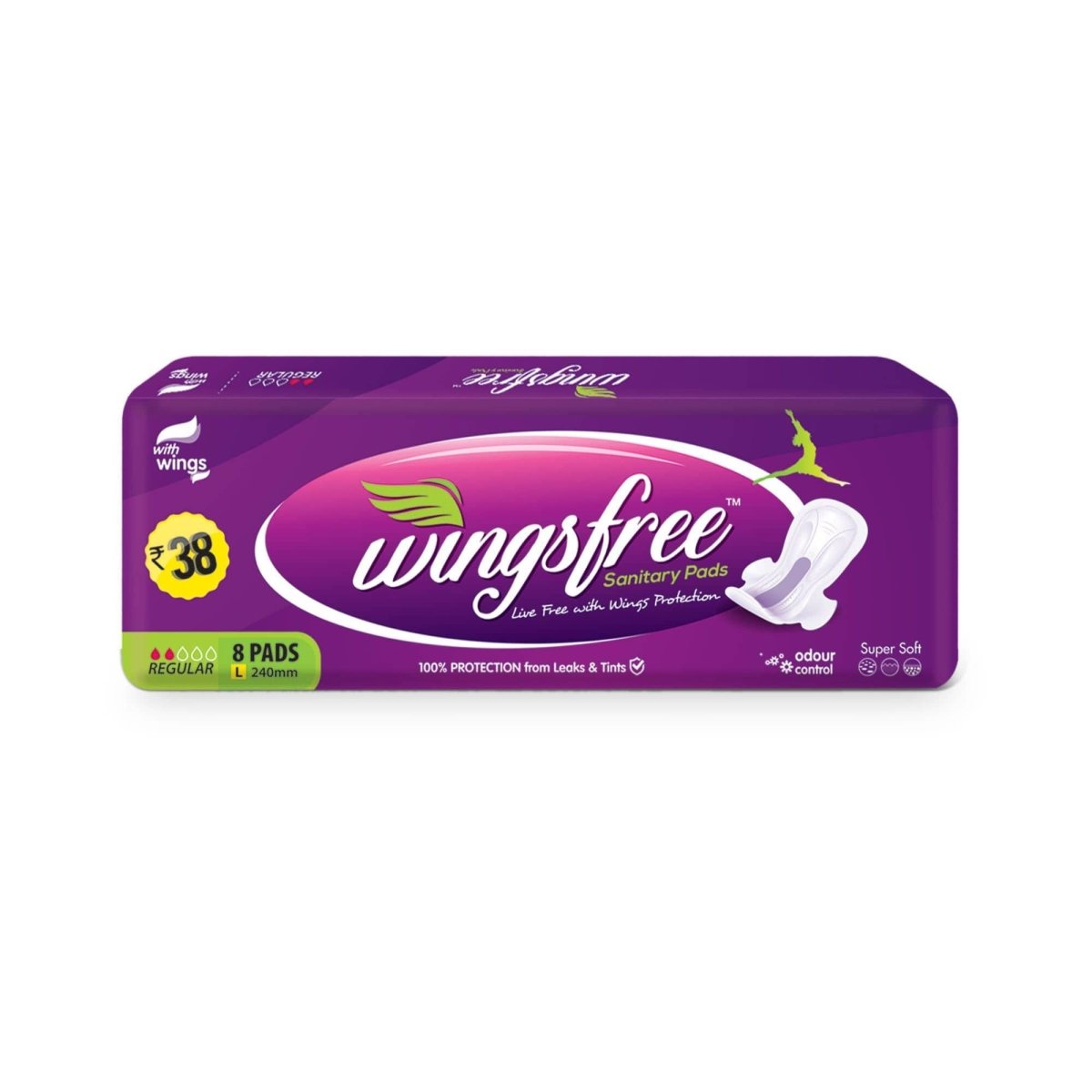 Wingsfree® Sanitary Pads with Wings and Odor Control
